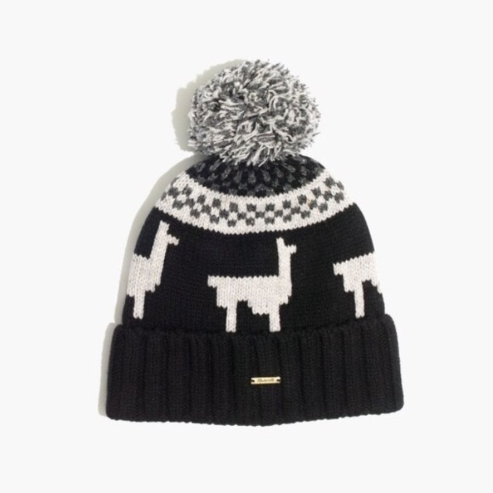 Madewell Pom Pom Llama Beanie